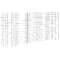korito - Lonček za rože za rastline gabion H-oblike jeklo 260x40x120 cm