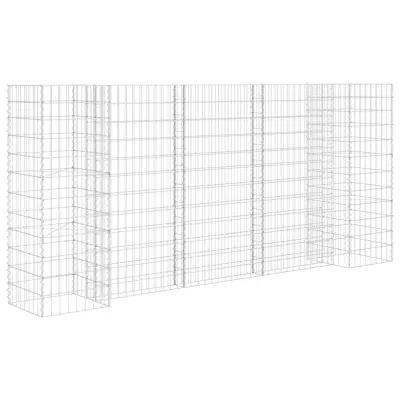 korito - Lonček za rože za rastline gabion H-oblike jeklo 260x40x120 cm
