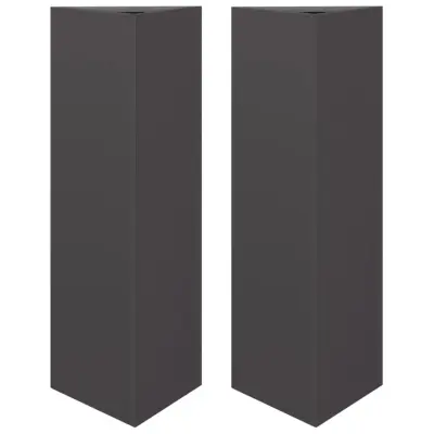 Vrtno cvetlično korito - Lonček za rože 2 kosa črno trikotno 30x26x75 cm jeklo