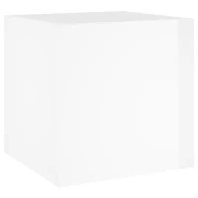 Cvetlično korito - Lonček za rože visok sijaj belo 40x40x40 cm konstruiran les