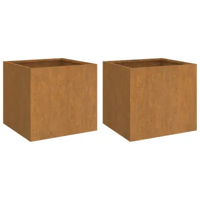 Cvetlično korito - Lonček za rože 2 kosa 32x30x29 cm corten jeklo