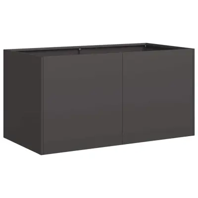 Cvetlični Lonec - Planter Black 80x40x40 cm Hladno valjano jeklo
