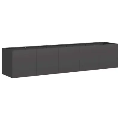 Cvetlični Lonec - Planter Black 200x40x40 cm Hladno valjano jeklo