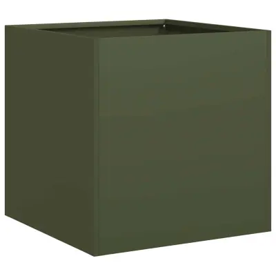Cvetlični Lonec - Sadilnik Olive Green 40x40x40 cm Hladno valjano jeklo