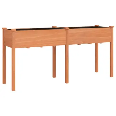 korito - Lonček za rože s podlogo rjave barve 161x45x76 cm trden les jelke