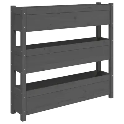 Cvetlični Lonec - Visoka greda siva 112x25x104,5 cm trdna borovina
