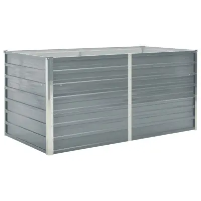 Dvignjeno Vrtno korito - Lonček za rože 160x80x77 cm Galvanizirano Jeklo Sive Barve