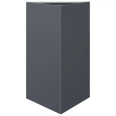 Vrtno korito - Lonček za rože antracit trikotnik 50x43x75 cm jeklo