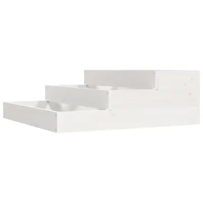 Cvetlični Lonec - Visoka greda bela 78x78x27 cm trdna borovina