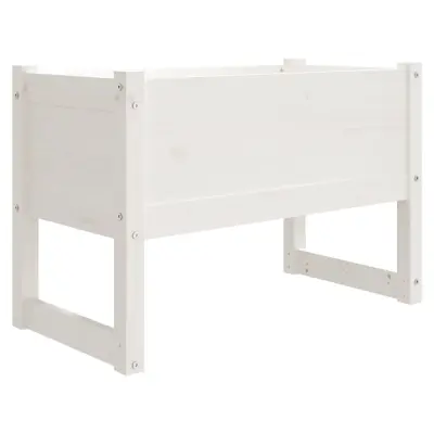 Cvetlični Lonec - Visoka greda bela 78x40x52 cm trdna borovina