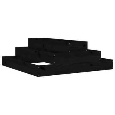 Cvetlični Lonec - Visoka greda črna 80x80x27 cm trdna borovina