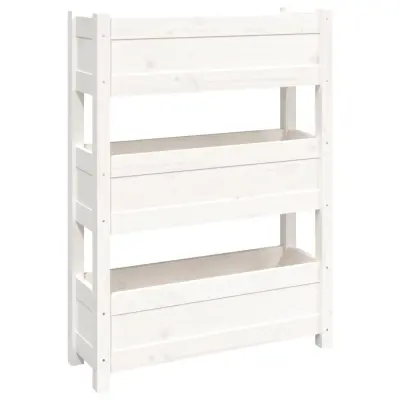 Cvetlični Lonec - Visoka greda bela 77x25x104,5 cm trdna borovina