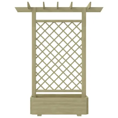 Vrtna pergola s cvetličnim korito - Lonček za rožem 162x56x204 cm lesena