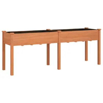 korito - Lonček za rože s podlogo rjave barve 203x53x76 cm trden les jelke