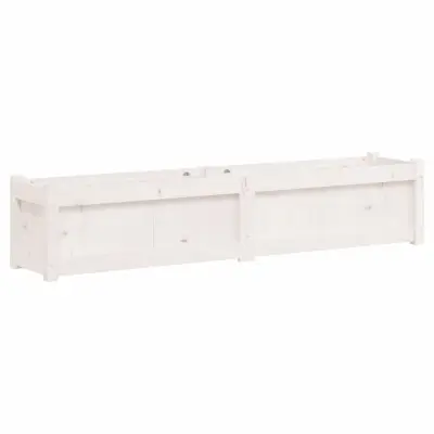 Vrtno cvetlično korito - Lonček za rože belo 150x31x31 cm trdna borovina