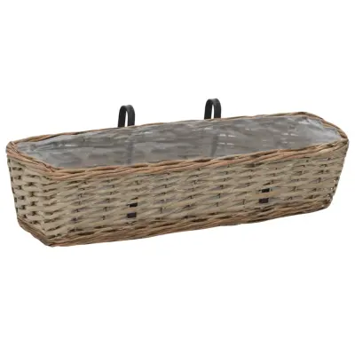 Balkonsko cvetlično korito - Lonček za rože 2 kosa pleteno s PE obrobo 60 cm
