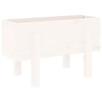 Cvetlični Lonec - Vrtna visoka greda bela 62x30x38 cm trdna borovina