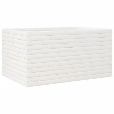 Vrtno cvetlično korito - Lonček za rože belo 90x60x45,5 cm trdna borovina