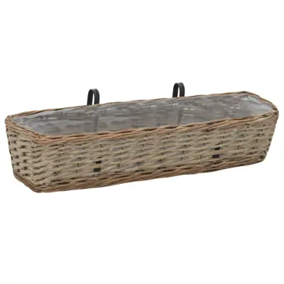 Balkonski cvetlični lonec - Lonček za rože 2 kosa pleten s PE podlogo 80 cm