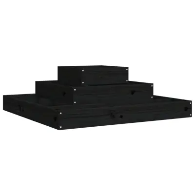 Cvetlični Lonec - Visoka greda črna 80x80x27 cm trdna borovina