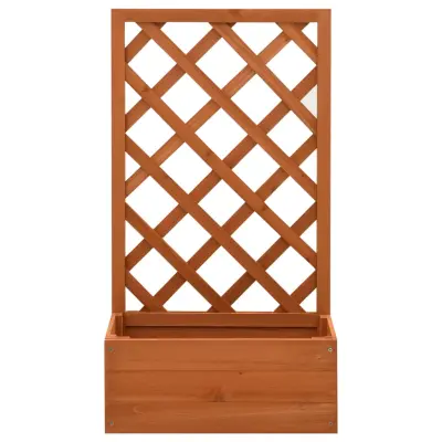 Vrtno cvetlično korito - Lonček za rože z mrežo oranžno 50x25x90 cm les jelke