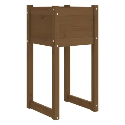 Cvetlični Lonec - Visoka greda medeno rjava 40x40x81 cm trdna borovina