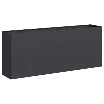 Cvetlični Lonec - Planter Black 200x40x80 cm Hladno valjano jeklo