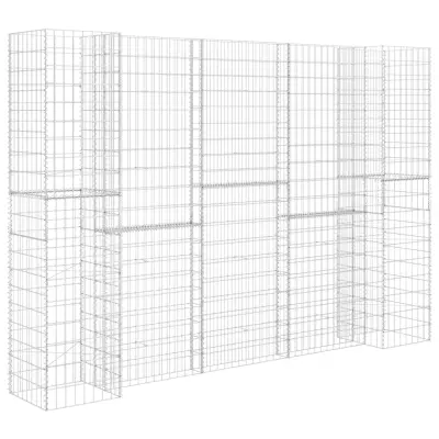 korito - Lonček za rože za rastline gabion H-oblike jeklo 260x40x180 cm