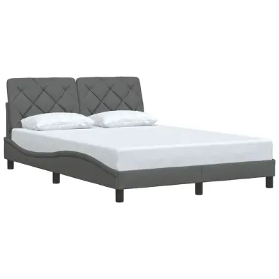 vidaXL Posteljni okvir brez vzmetnice temno siv 120x200 cm blago
