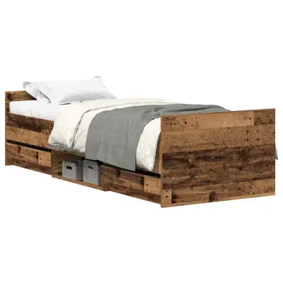 vidaXL Posteljni okvir brez vzmetnice star les 90x190 cm