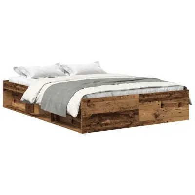 vidaXL Posteljni okvir brez vzmetnice star les 120x200 cm