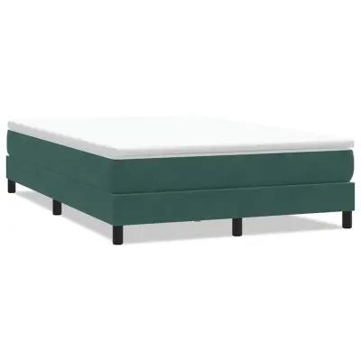 vidaXL Box spring postelja brez vzmetnico temno zelena 140x220cm žamet