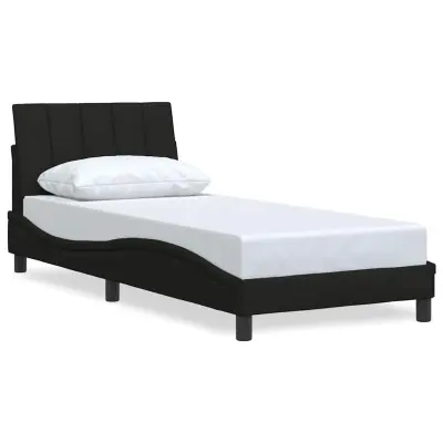 vidaXL posteljni okvir brez vzmetnice Črna 80x200cm Tkanina