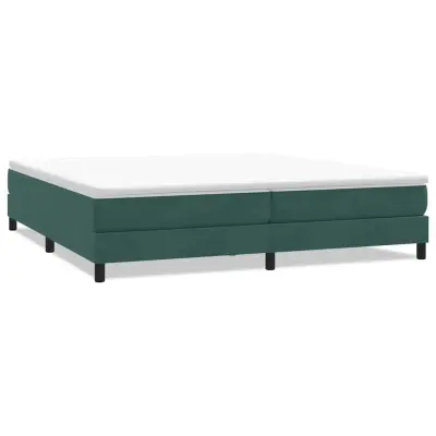 vidaXL Box spring postelja brez vzmetnico temno zelena 200x220cm žamet
