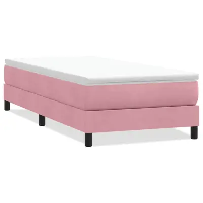 vidaXL Box spring postelja brez vzmetnico roza 80x220 cm žamet
