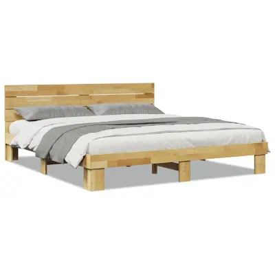 vidaXL posteljni okvir z vzglavjem brez vzmetnice 200x200 cm