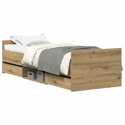 vidaXL Posteljni okvir brez vzmetnice artisian hrast 100x200 cm