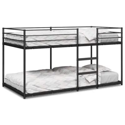 vidaXL Dvoposteljna postelja brez vzmetnice črna 107x203 cm jeklo