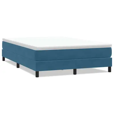 vidaXL Box spring postelja brez vzmetnico temno modra 140x210 cm žamet