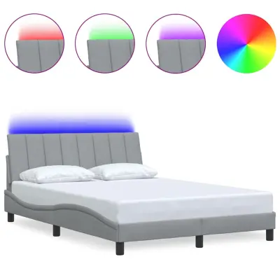 vidaXL Posteljni okvir brez vzmetnice svetlo siv 140x190 cm blago