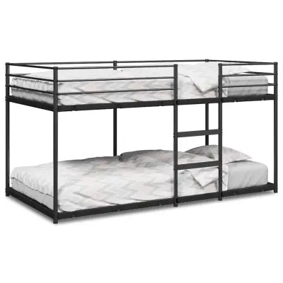 vidaXL Dvoposteljna postelja brez vzmetnice črna 100x200 cm jeklo