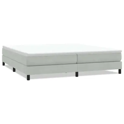 vidaXL Box Spring postelja brez vzmetnico svetlo siva 200x220 cm žamet