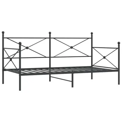 vidaXL Dnevna postelja brez ležišča Black 100x190 cm Steel