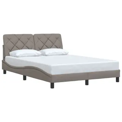 vidaXL Posteljni okvir brez vzmetnice taupe 140x200 cm blago