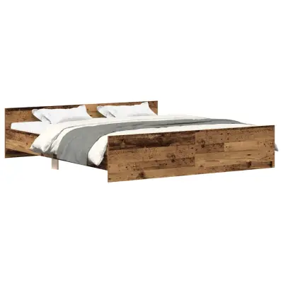 vidaXL Posteljni okvir brez vzmetnice star les 160x200 cm