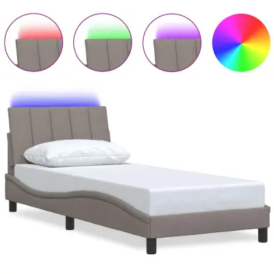 vidaXL posteljni okvir brez vzmetnice Taupe 90x190cm Tkanina