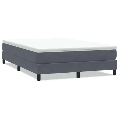 vidaXL Box spring postelja brez vzmetnico temno siva 160x220 cm žamet