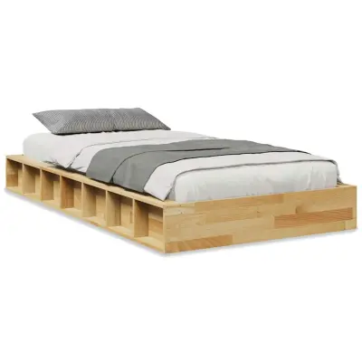 vidaXL posteljni okvir brez vzmetnice 90x200 cm masivni les hrast