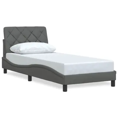 vidaXL Posteljni okvir brez vzmetnice temno siv 80x200 cm blago