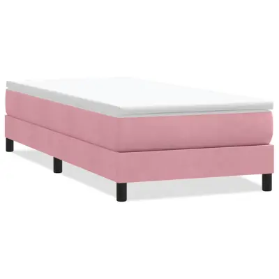 vidaXL Box Spring postelja brez vzmetnice Roza 90x210 cm Žamet